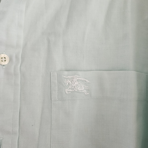 Burberrys Men's Light Green Casual Button-Down Shirt Vintage - Picture 2 of 4
